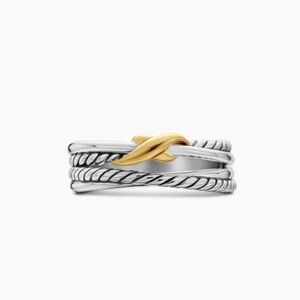 David Yurman Silver and Gold Crossover Ring